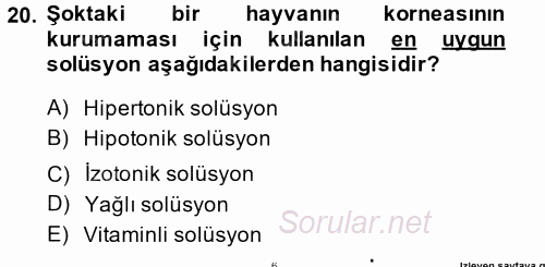 Temel Klinik Bilgisi 2014 - 2015 Dönem Sonu Sınavı 20.Soru