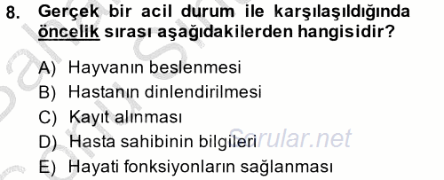 Temel Klinik Bilgisi 2014 - 2015 Dönem Sonu Sınavı 8.Soru