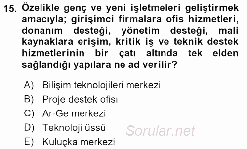 Kamu Özel Kesim Yapısı Ve İlişkileri 2016 - 2017 Dönem Sonu Sınavı 15.Soru