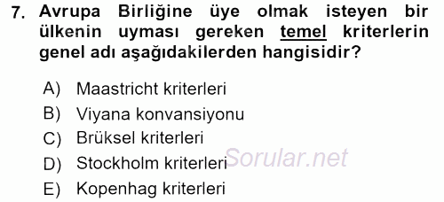 Kamu Özel Kesim Yapısı Ve İlişkileri 2016 - 2017 Dönem Sonu Sınavı 7.Soru