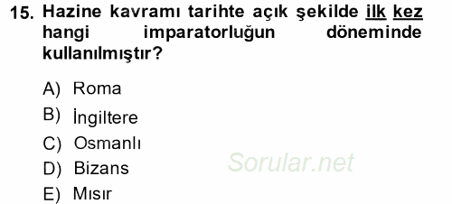 Ekonominin Güncel Sorunları 2014 - 2015 Tek Ders Sınavı 15.Soru