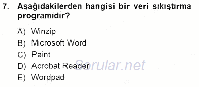 Bilgisayar 1 2012 - 2013 Ara Sınavı 7.Soru