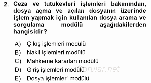 Ulusal Yargı Ağı Projesi 2 2016 - 2017 Ara Sınavı 2.Soru