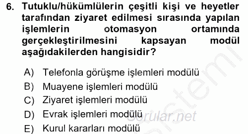 Ulusal Yargı Ağı Projesi 2 2016 - 2017 Ara Sınavı 6.Soru