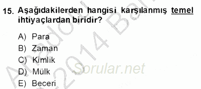 Küreselleşme ve Kültürlerarası İletişim 2013 - 2014 Dönem Sonu Sınavı 15.Soru