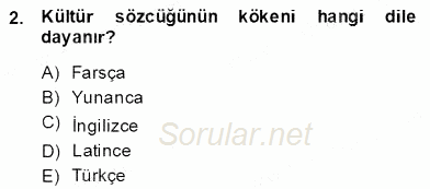 Küreselleşme ve Kültürlerarası İletişim 2013 - 2014 Dönem Sonu Sınavı 2.Soru