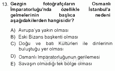 Fotoğraf Tarihi 2013 - 2014 Dönem Sonu Sınavı 13.Soru