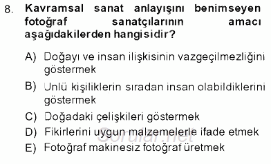 Fotoğraf Tarihi 2013 - 2014 Dönem Sonu Sınavı 8.Soru