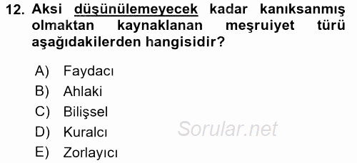 Örgüt Kuramı 2015 - 2016 Dönem Sonu Sınavı 12.Soru