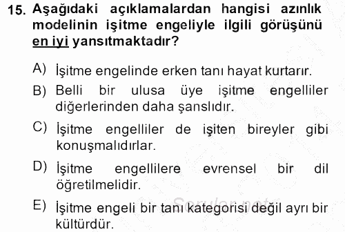 Görüşme Teknikleri 2013 - 2014 Dönem Sonu Sınavı 15.Soru