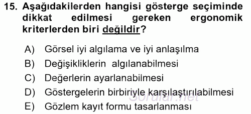 Verimlilik Yönetimi 2015 - 2016 Dönem Sonu Sınavı 15.Soru