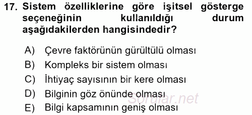 Verimlilik Yönetimi 2015 - 2016 Dönem Sonu Sınavı 17.Soru