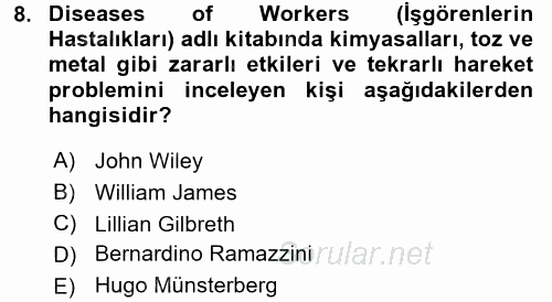 Verimlilik Yönetimi 2015 - 2016 Dönem Sonu Sınavı 8.Soru