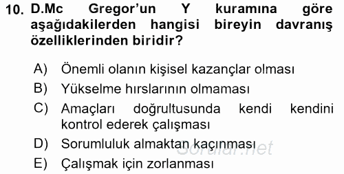 Sosyal Psikoloji 2 2015 - 2016 Ara Sınavı 10.Soru