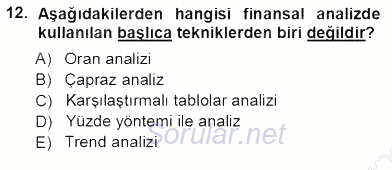 Spor Finansmanı 2012 - 2013 Ara Sınavı 12.Soru