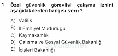 Özel Güvenlik Hukuku 2 2014 - 2015 Ara Sınavı 1.Soru