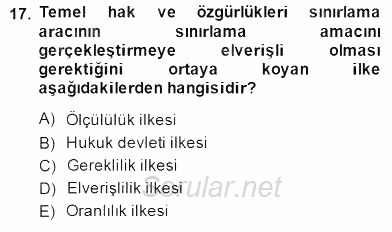 Özel Güvenlik Hukuku 2 2014 - 2015 Ara Sınavı 17.Soru