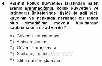 Özel Güvenlik Hukuku 2 2014 - 2015 Ara Sınavı 4.Soru