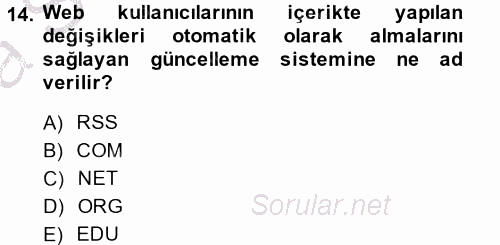 Etkili İletişim Teknikleri 2014 - 2015 Ara Sınavı 14.Soru