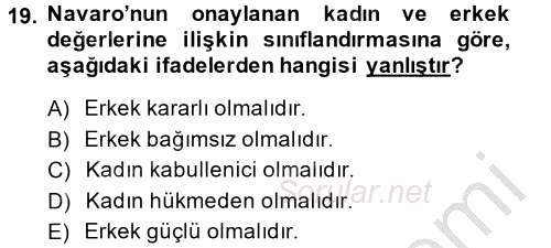 Etkili İletişim Teknikleri 2014 - 2015 Ara Sınavı 19.Soru