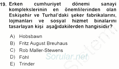 Kültürel Miras Yönetimi 2015 - 2016 Dönem Sonu Sınavı 19.Soru