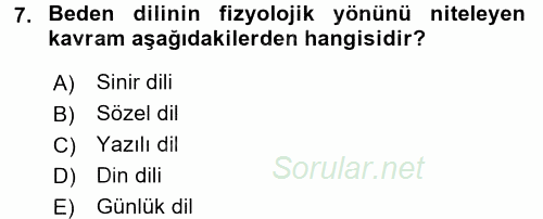 Din Eğitimi Ve Din Hizmetlerinde Rehberlik 2017 - 2018 Dönem Sonu Sınavı 7.Soru