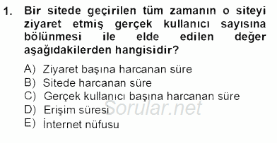 Marka İletişiminde Analiz ve Araştırma 1 2012 - 2013 Dönem Sonu Sınavı 1.Soru