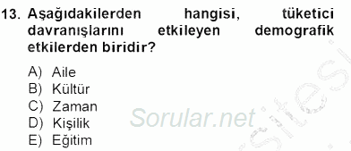 Marka İletişiminde Analiz ve Araştırma 1 2012 - 2013 Dönem Sonu Sınavı 13.Soru