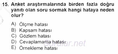 Marka İletişiminde Analiz ve Araştırma 1 2012 - 2013 Dönem Sonu Sınavı 15.Soru