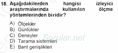 Marka İletişiminde Analiz ve Araştırma 1 2012 - 2013 Dönem Sonu Sınavı 18.Soru