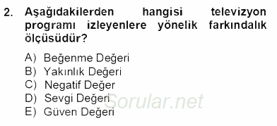 Marka İletişiminde Analiz ve Araştırma 1 2012 - 2013 Dönem Sonu Sınavı 2.Soru