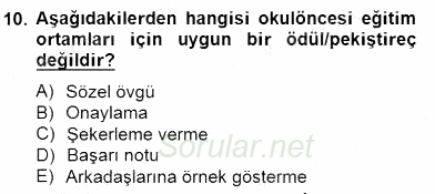 Özel Eğitim 2014 - 2015 Dönem Sonu Sınavı 10.Soru