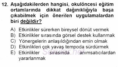 Özel Eğitim 2014 - 2015 Dönem Sonu Sınavı 12.Soru