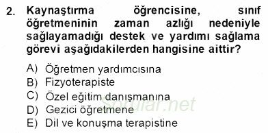 Özel Eğitim 2014 - 2015 Dönem Sonu Sınavı 2.Soru