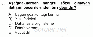 Özel Eğitim 2014 - 2015 Dönem Sonu Sınavı 3.Soru