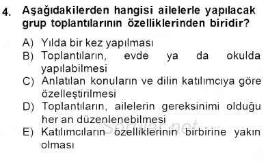 Özel Eğitim 2014 - 2015 Dönem Sonu Sınavı 4.Soru