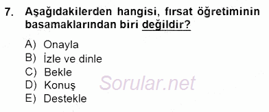 Özel Eğitim 2014 - 2015 Dönem Sonu Sınavı 7.Soru