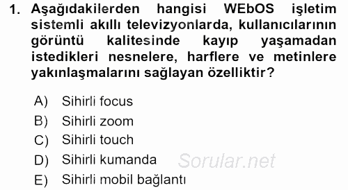 Yeni İletişim Teknolojileri 2017 - 2018 3 Ders Sınavı 1.Soru