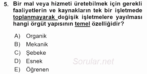 Kriz İletişimi Ve Yönetimi 2015 - 2016 Dönem Sonu Sınavı 5.Soru