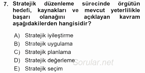 Kriz İletişimi Ve Yönetimi 2015 - 2016 Dönem Sonu Sınavı 7.Soru