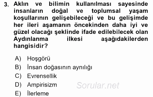 Sosyolojide Araştırma Yöntem ve Teknikleri 2016 - 2017 Ara Sınavı 3.Soru