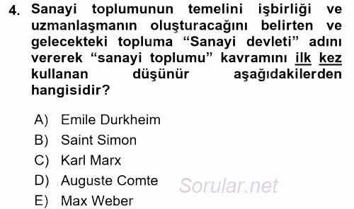 Sosyolojide Araştırma Yöntem ve Teknikleri 2016 - 2017 Ara Sınavı 4.Soru