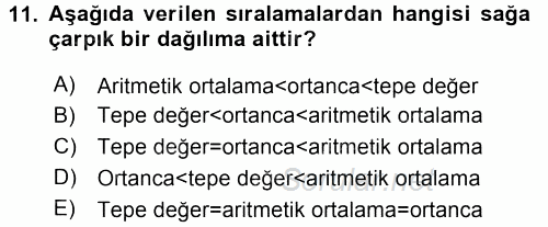 Ölçme Ve Değerlendirme 2015 - 2016 Tek Ders Sınavı 11.Soru