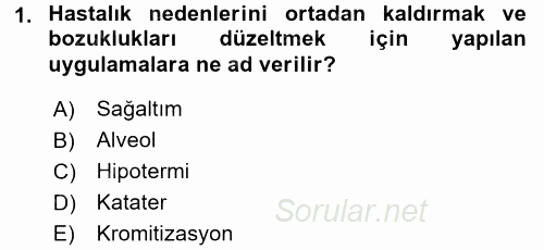 Temel Klinik Bilgisi 2016 - 2017 3 Ders Sınavı 1.Soru