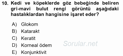 Temel Klinik Bilgisi 2016 - 2017 3 Ders Sınavı 10.Soru