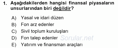 Girişim Finansmanı 2017 - 2018 3 Ders Sınavı 1.Soru