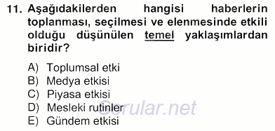 Haber Toplama Teknikleri 2012 - 2013 Ara Sınavı 11.Soru