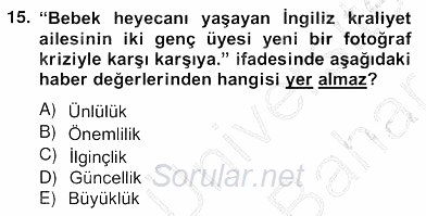 Haber Toplama Teknikleri 2012 - 2013 Ara Sınavı 15.Soru