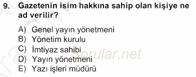Haber Toplama Teknikleri 2012 - 2013 Ara Sınavı 9.Soru