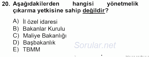 İdare Hukuku 2012 - 2013 Ara Sınavı 20.Soru